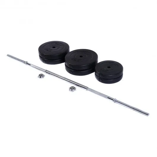 124 lbs Lifting Exercise Curl Bar Barbell Weight Set