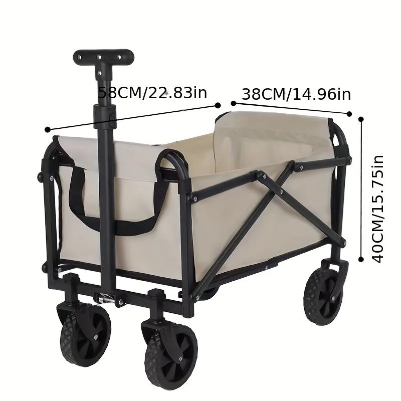 1pc Camping Cart, Portable Foldable Trolley,BeachCamping Children's Mini Trailer, Camping, Hiking Supplies, Storage Vehicles, Camping Vehicles