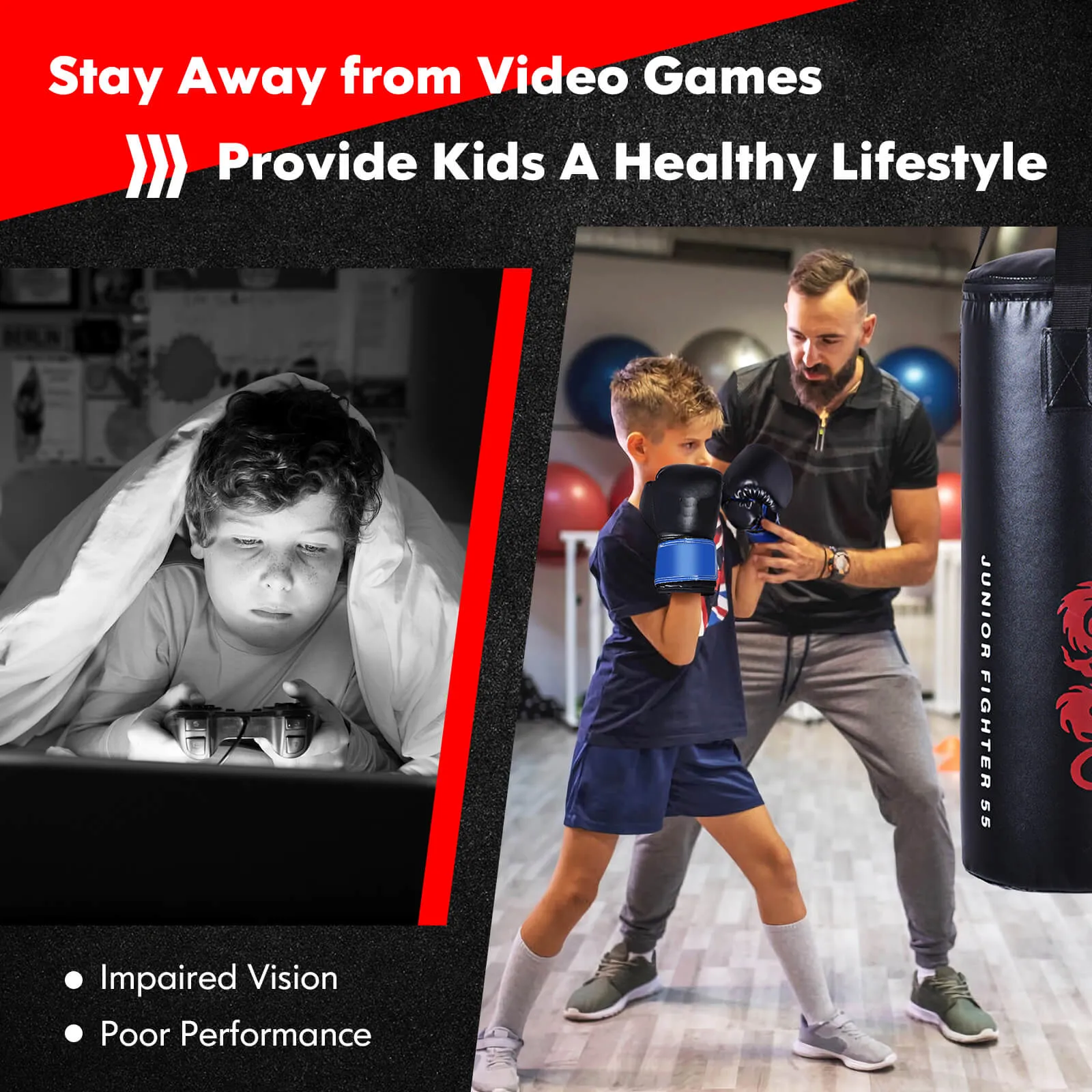 5 Pieces Kids Punching Bag Set Boxing Set with Gloves