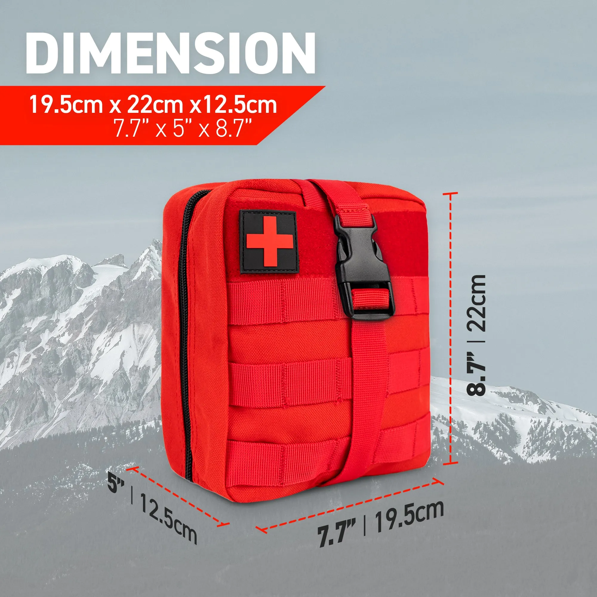 72HRS Molle Trauma Kit - IFAK (Red)