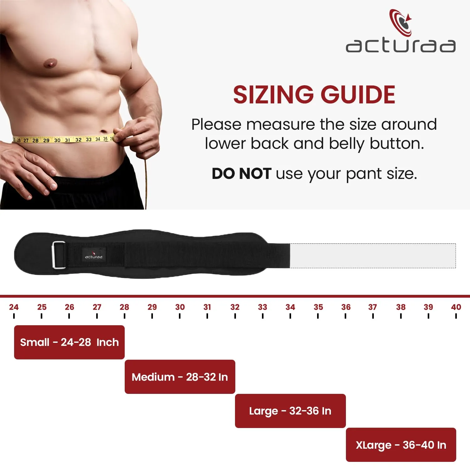 acturaa 6 Inch Weight Lifting Belts For Gym | Exercise Belt Powerlifting Belt Deadlift Belt Gym Waist Belt |Gym Waist Belt For Women |Gym Accessories for Back/Lumbar Support Lifting Belt (M)