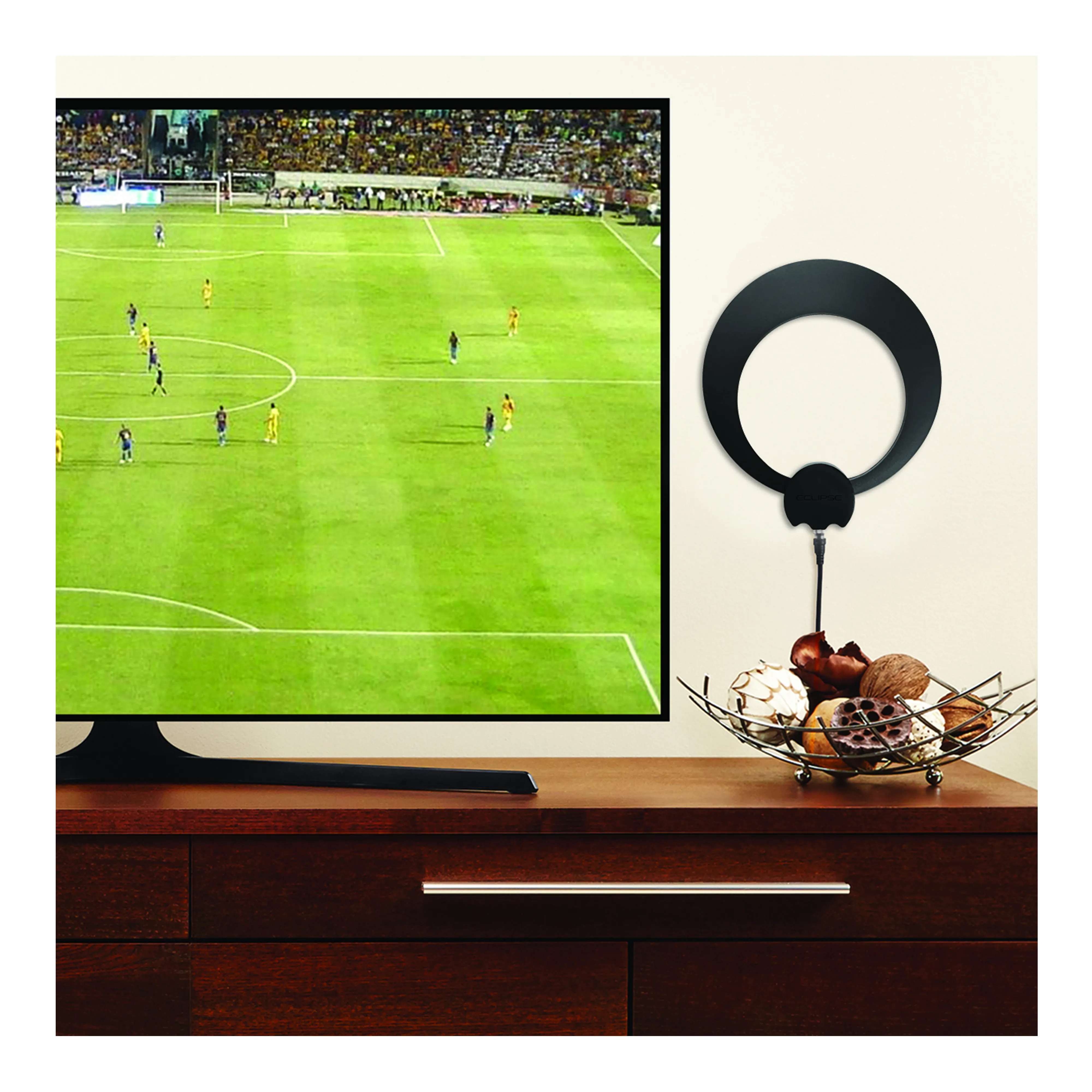 Antennas Direct ClearStream Eclipse Amplified Ultra-Thin Indoor HDTV Antenna with Sure Grip (50  Mile Range)