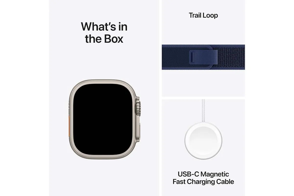 Apple Watch Ultra 2 | 49mm | Natural Titanium Case with Blue Trail Loop M