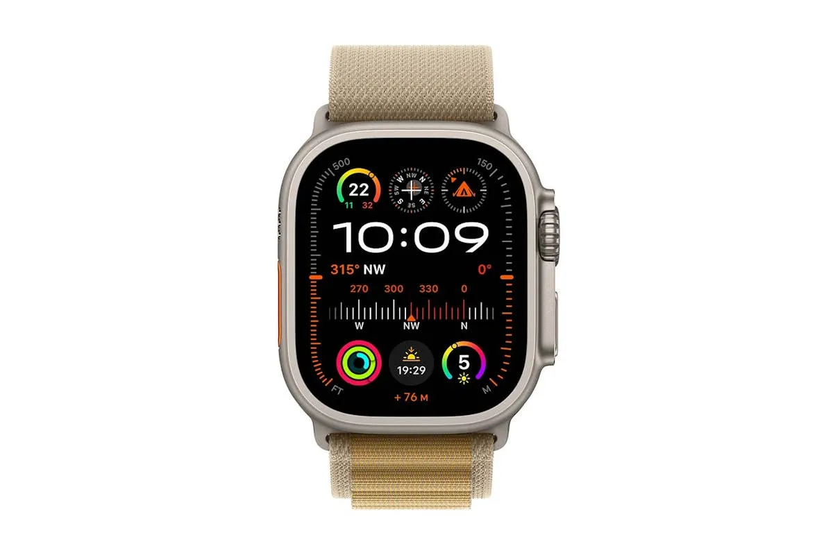 Apple Watch Ultra 2 | 49mm | Natural Titanium Case with Tan Alpine Loop M