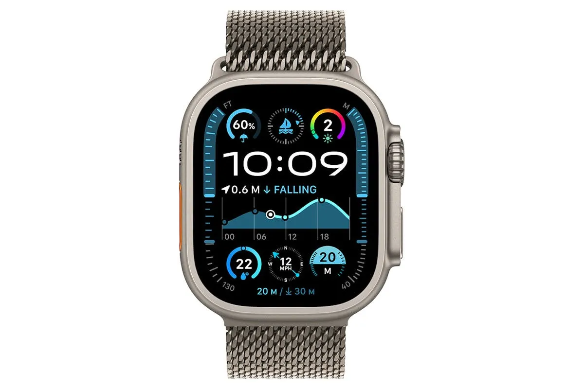 Apple Watch Ultra 2 GPS   Cellular | 49mm | Natural Titanium Case with Natural Titanium Milanese Loop Medium