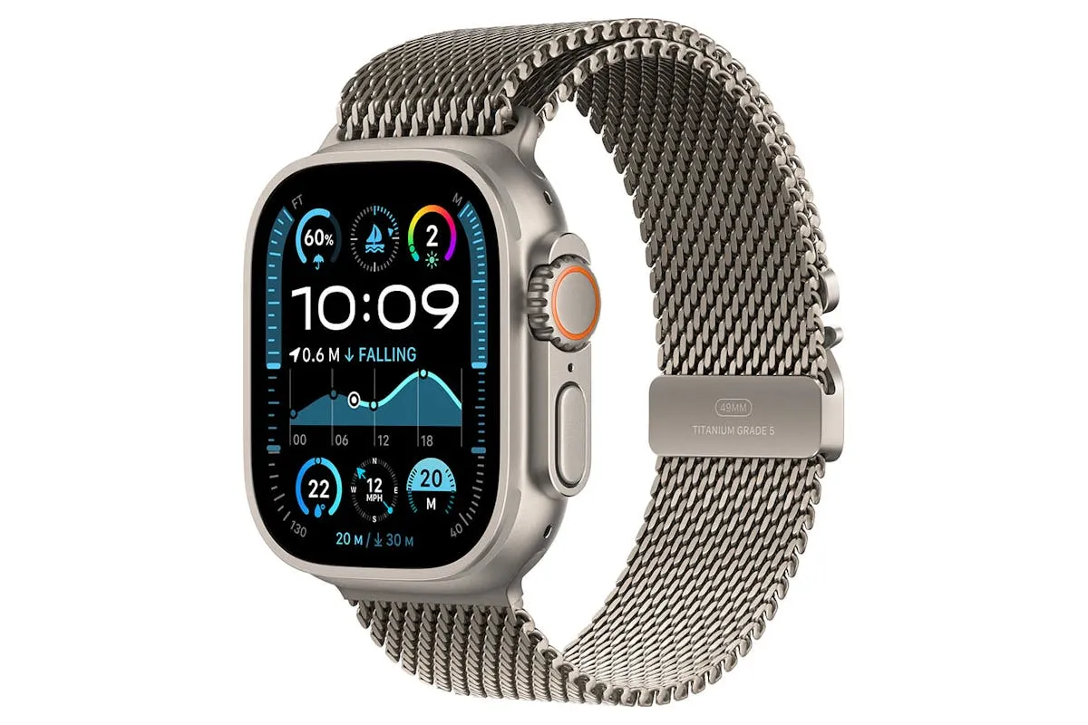 Apple Watch Ultra 2 GPS   Cellular | 49mm | Natural Titanium Case with Natural Titanium Milanese Loop Medium