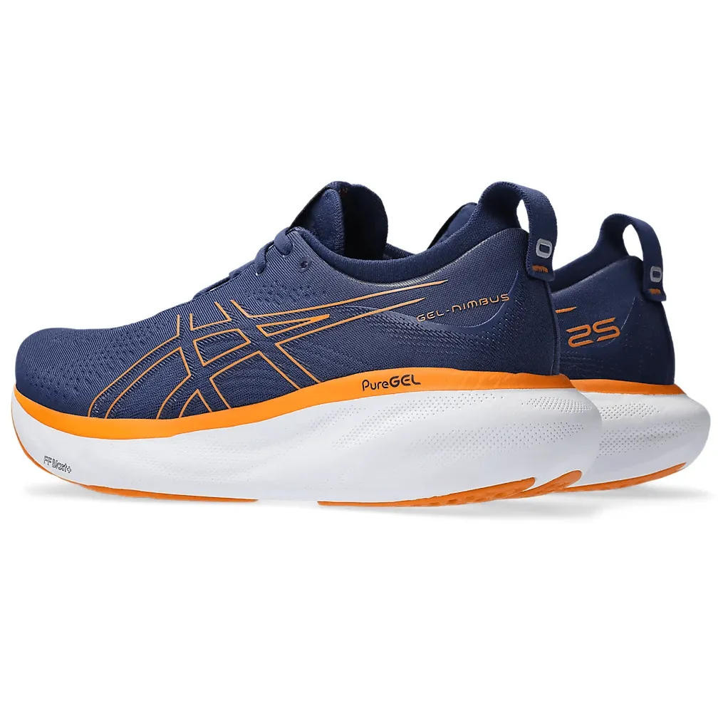 Asics Mens Trainer Gel-Nimbus 25 Deep Ocean/Bright Orange