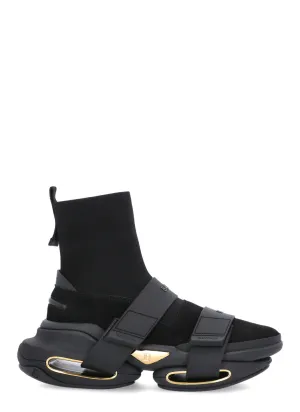 Balmain B-Court High Top Strapped Sneakers