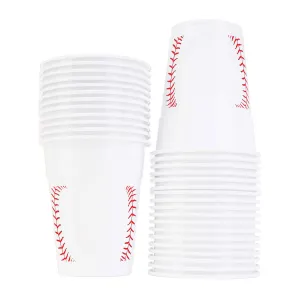 Baseball Party Cups Bulk Pack Of 30 Plastic Cups For Birthday Party Supplies, Baseball