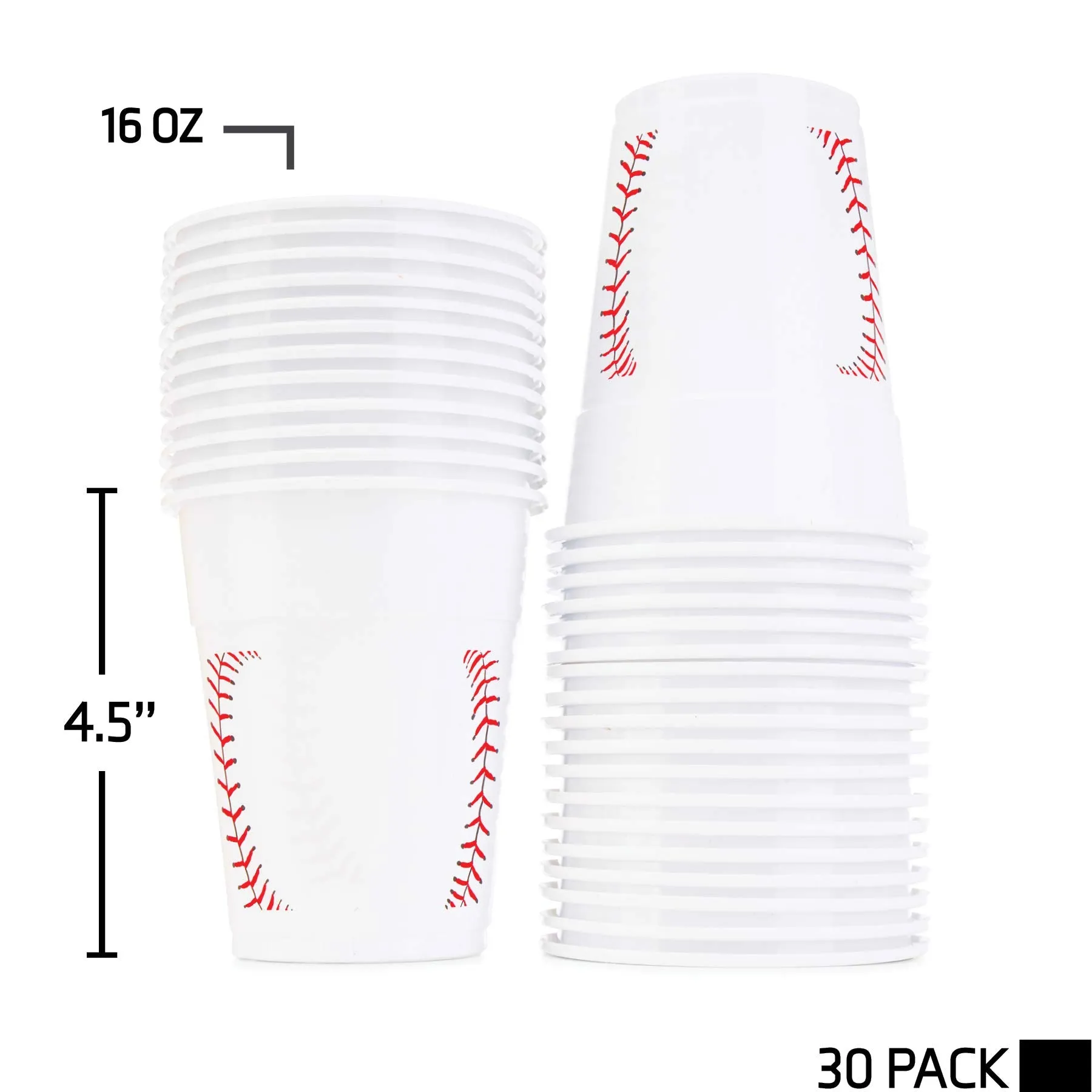 Baseball Party Cups Bulk Pack Of 30 Plastic Cups For Birthday Party Supplies, Baseball