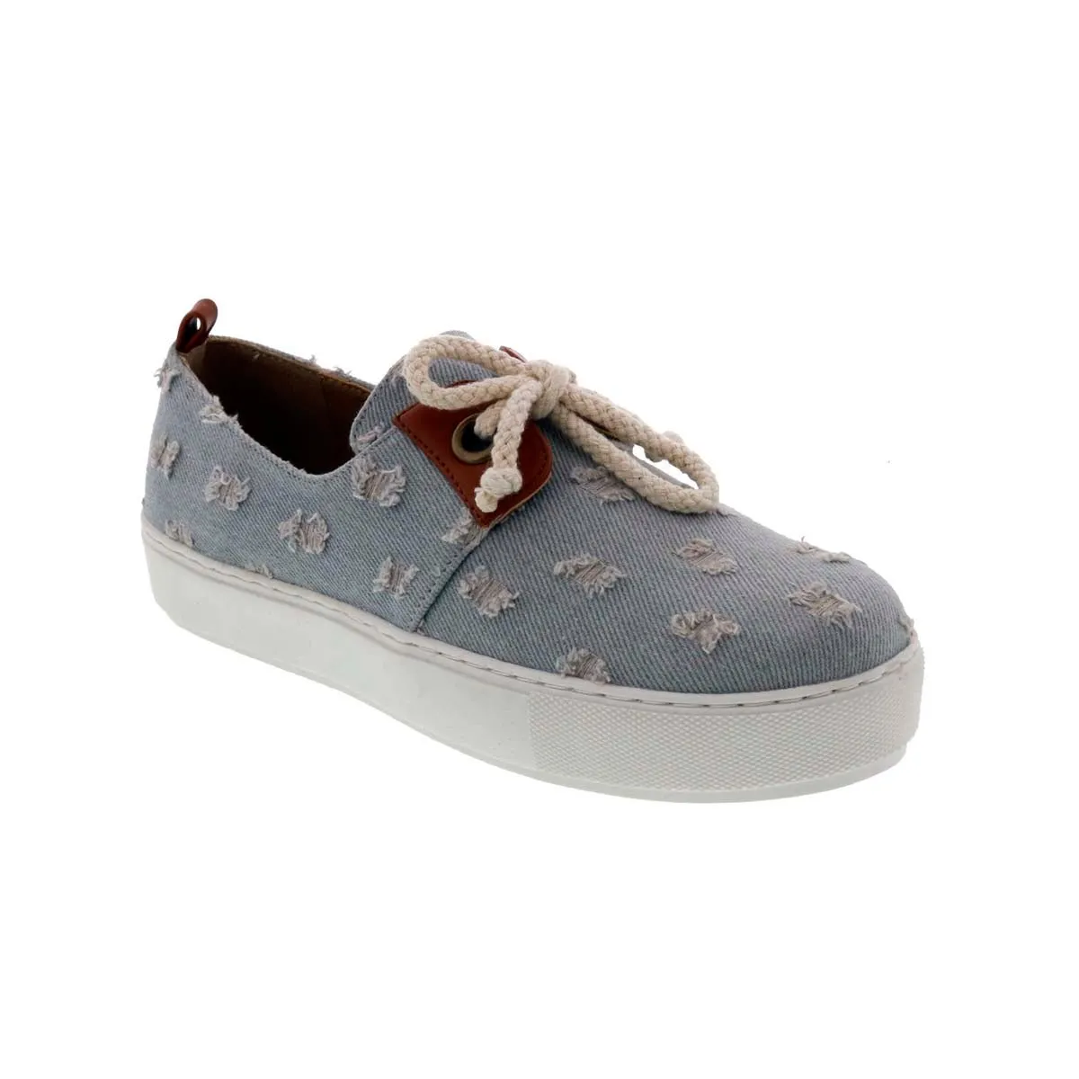 Bellini Armistace Women Sneaker In Light Blue Distressed Denim