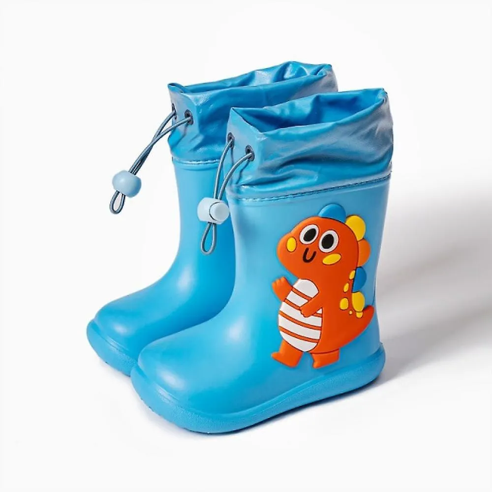 Blue Dinosaur 160Cartoon Unicorn Dinosaur Children Rain Boots Lace Up Eva Soft Boys Girls Rain Shoes Light Waterproof Non Slip Kids Rainboots