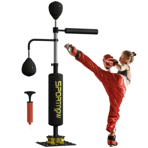 Boxing Bag, Freestanding Punching Bag with Reflex Bar, Speed Balls