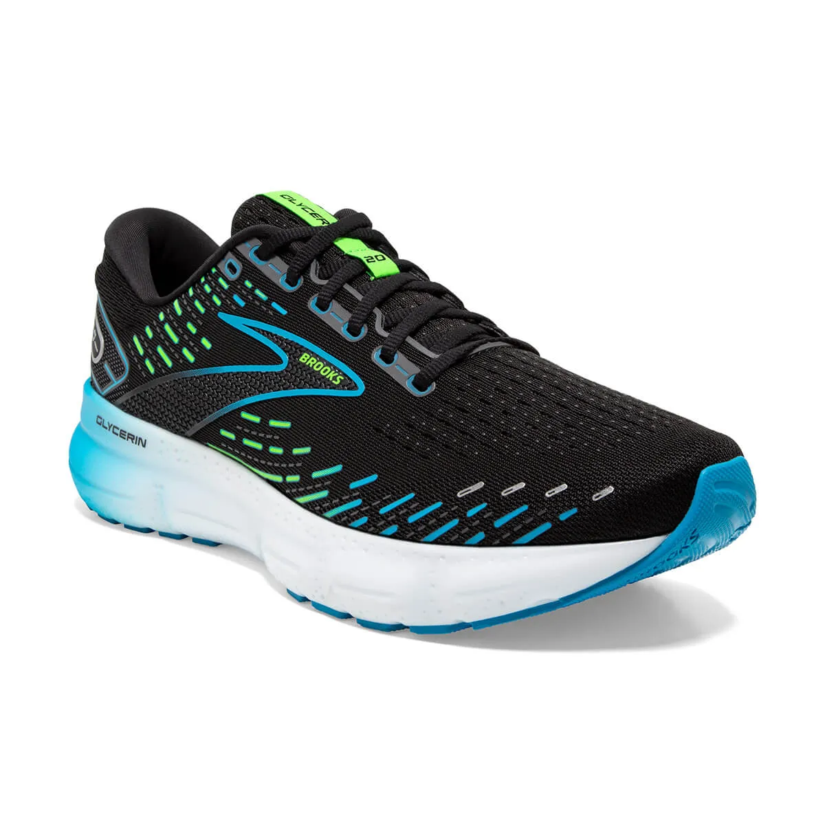 Brooks Glycerin 20 Mens | Black/hawaiian Ocean/green