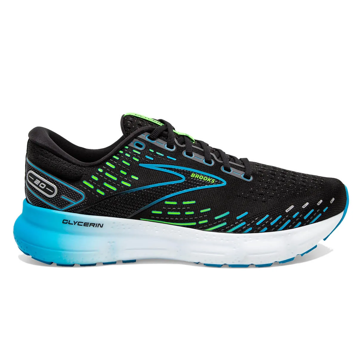 Brooks Glycerin 20 Mens | Black/hawaiian Ocean/green