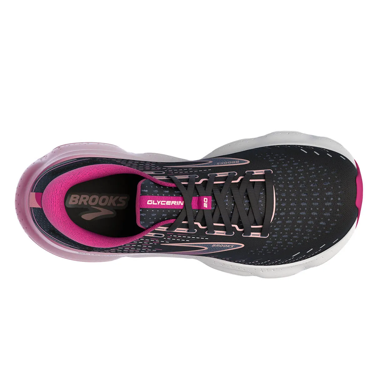 Brooks Glycerin 20 Womens | Black/fuchsia/linen