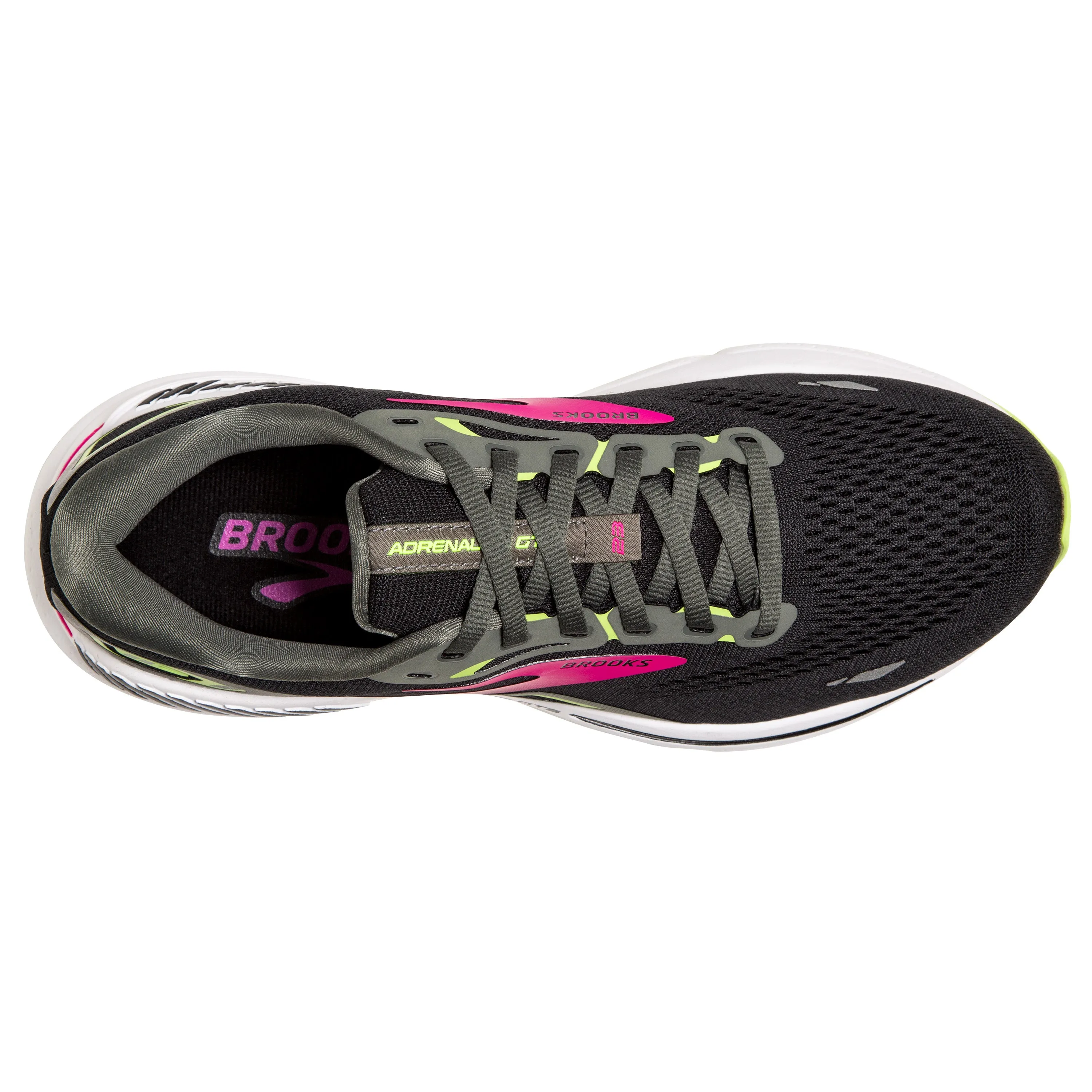 Brooks Womens Trainer Adrenaline GTS 23 Black/Gunmetal/Sharp Green