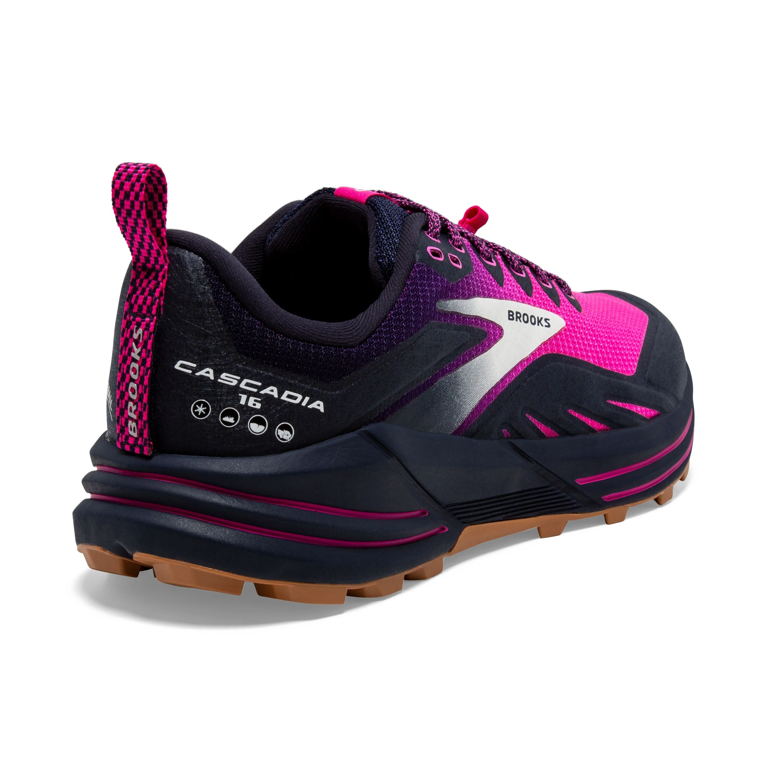 Brooks Womens Trainer Cascadia 16 Peacoat/Pink/Biscuit