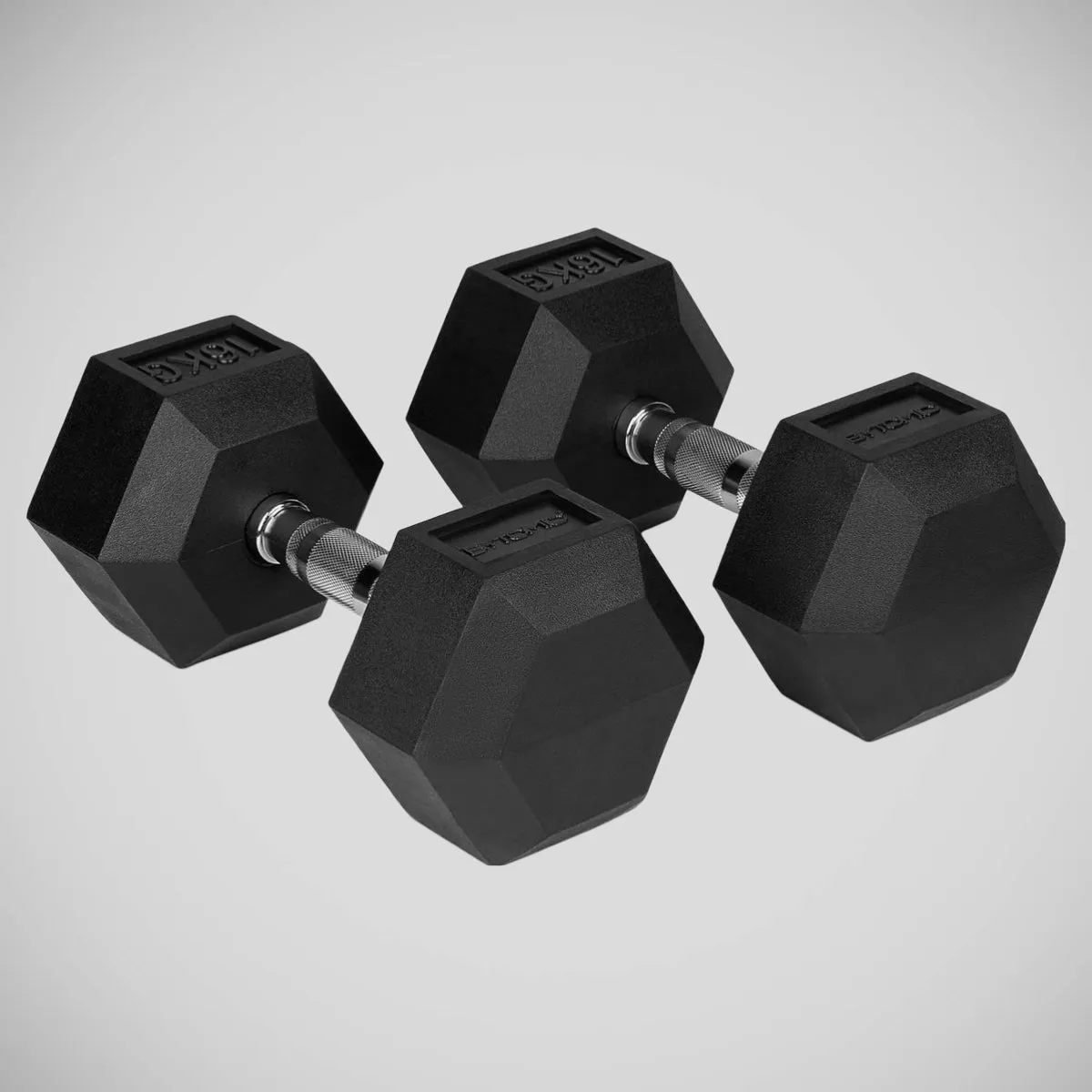 Bytomic Rubber 16kg Hexagon Dumbbell Set Black