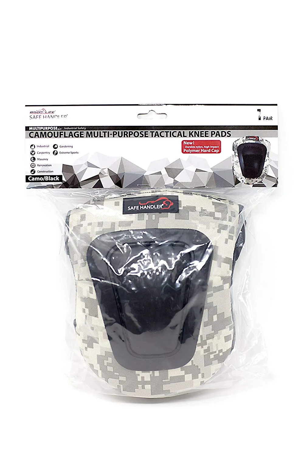 Camouflage Multi-Purpose Protective Knee Pads, Nylon Cap