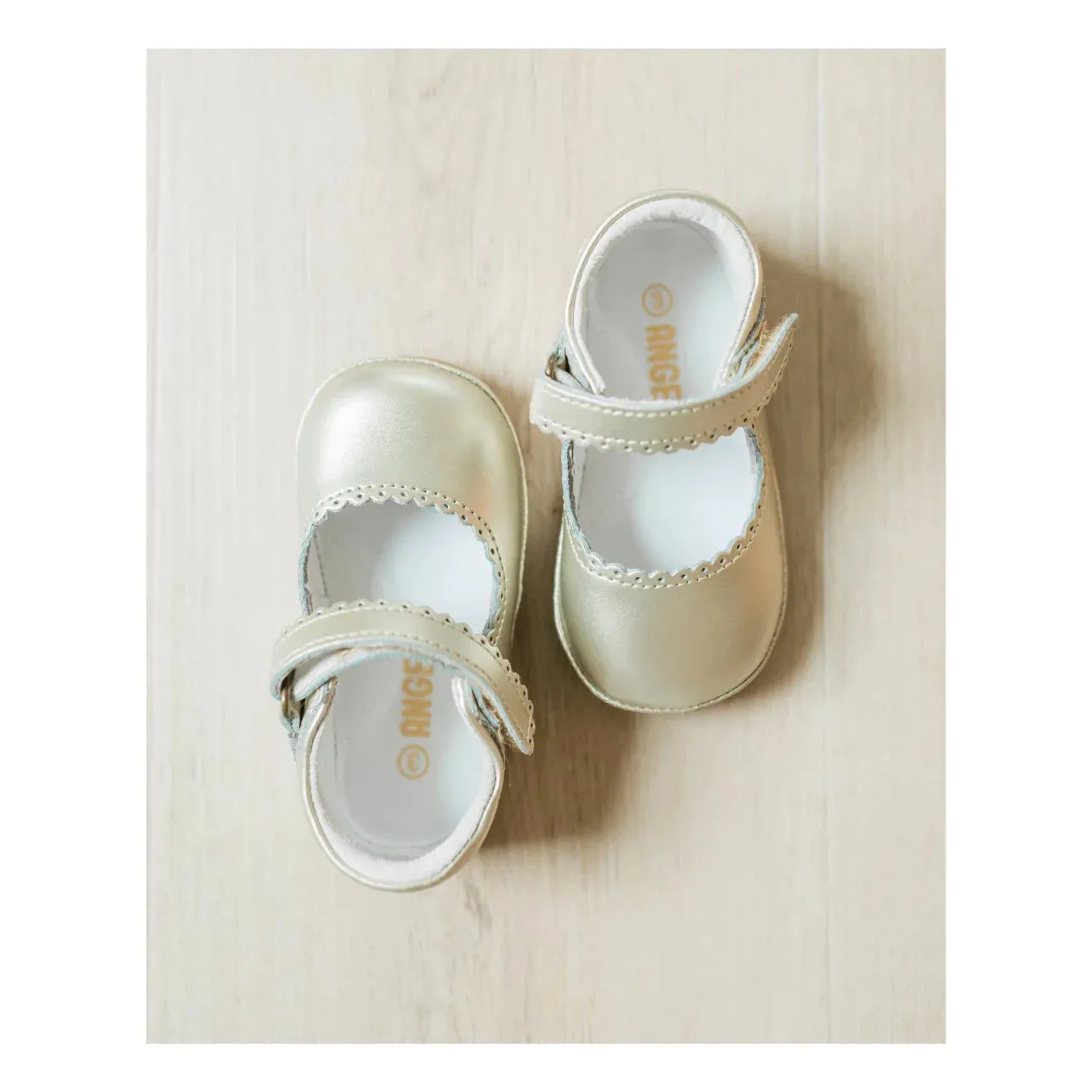 Cara Scalloped Mary Jane Baby - Gold