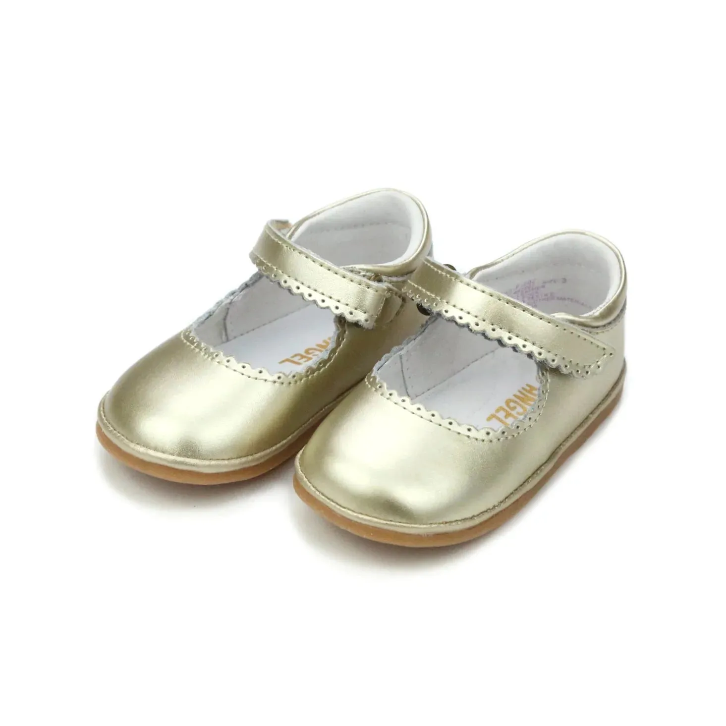 Cara Scalloped Mary Jane Baby - Gold