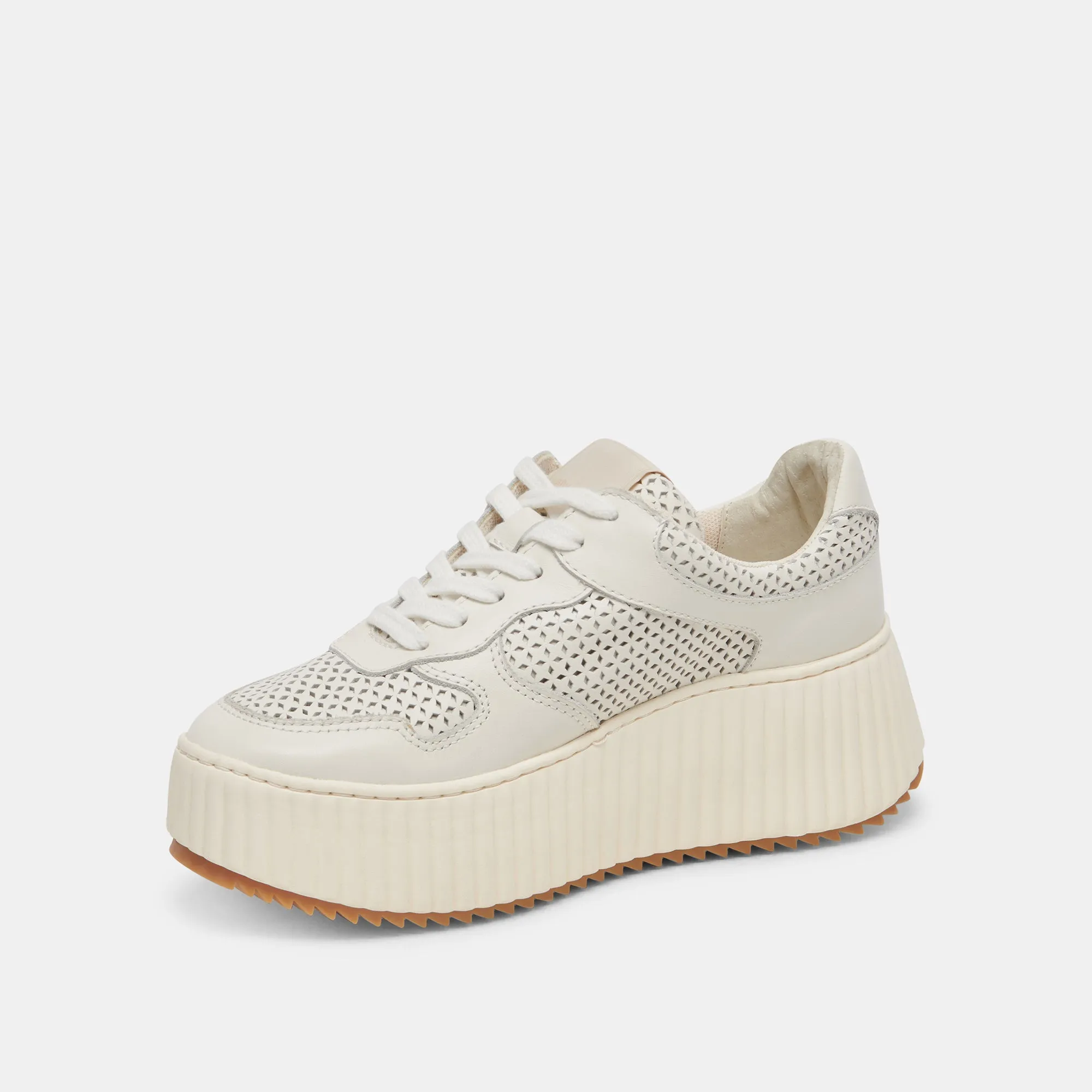 DAISHA SNEAKERS WHITE PERFORATED LEATHER