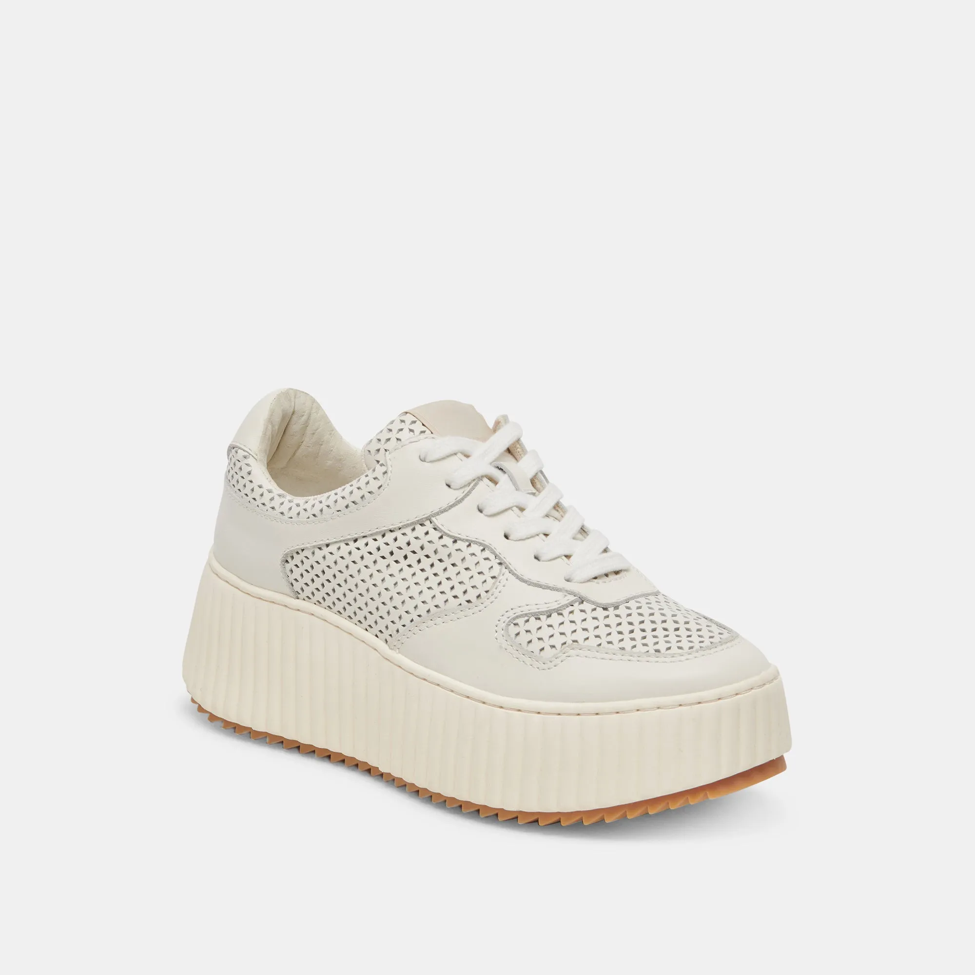 DAISHA SNEAKERS WHITE PERFORATED LEATHER