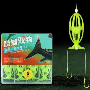 Double Hooks ISEAMA Explosive Hook Bighead Carp Feeder for Hand Rod & Throwing Rod, Size: 12