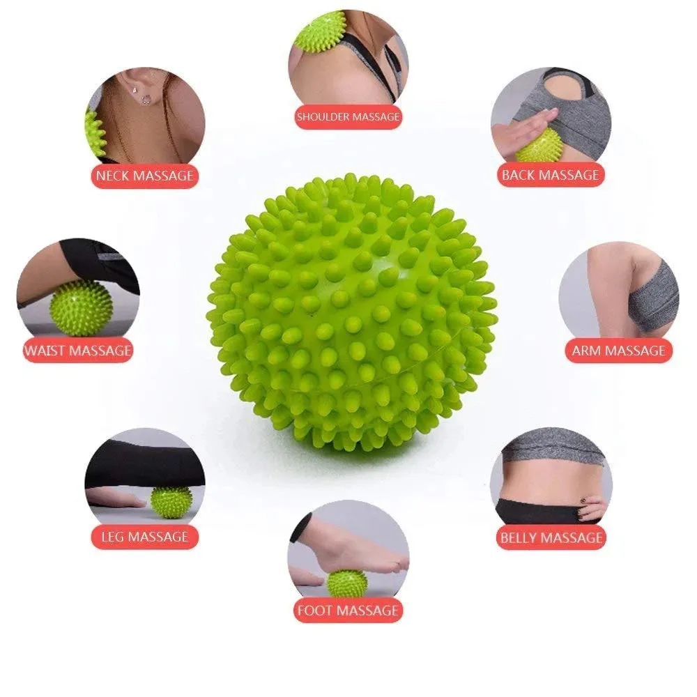 Durable PVC Spiked Massage Ball Trigger Point Sports Fitness Hands and Feet Plantar Pain Relief Fasciitis Relief 9Cm Sports Ball