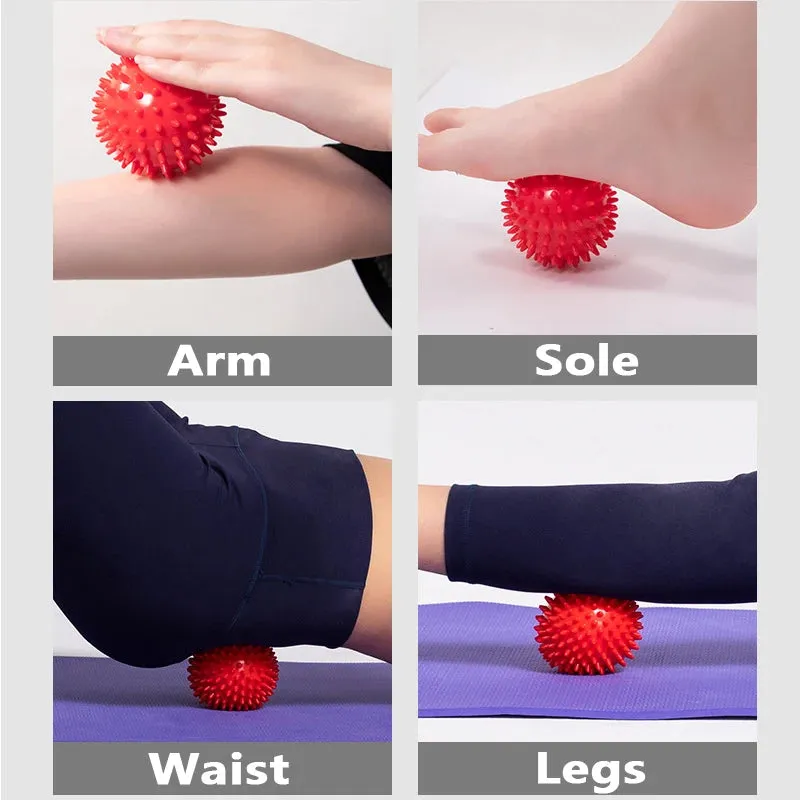 Durable PVC Spiked Massage Ball Trigger Point Sports Fitness Hands and Feet Plantar Pain Relief Fasciitis Relief 9Cm Sports Ball