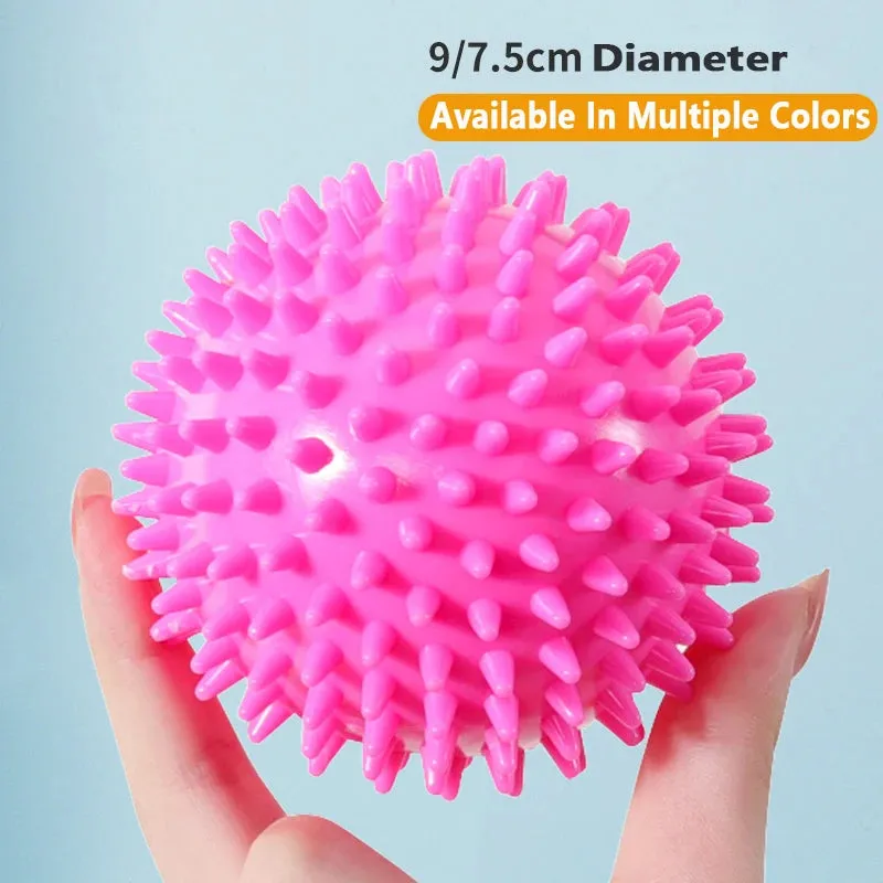 Durable PVC Spiked Massage Ball Trigger Point Sports Fitness Hands and Feet Plantar Pain Relief Fasciitis Relief 9Cm Sports Ball