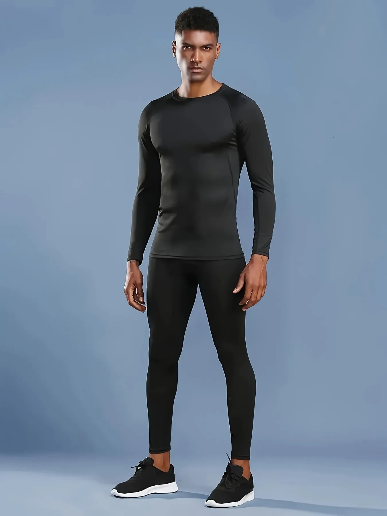 EliteFit Mens Long Sleeve Compression T-Shirt - Moisture-Wicking, Quick-Drying, High-Stretch Crew Neck for Fitness Training, Gym Workout, and Everyday Wear - Breathable, Sweat-Absorbing, and Four-Way Stretch for Maximum Comfort