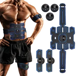 Emurdyon Abs Muscle Toner, Muscle Trainer, Strength Training Belt, USB Rechargeable Portable Fitness Workout Equipment for Men Woman, Home & Office Exercise Equipment (BEN-BELT-021)