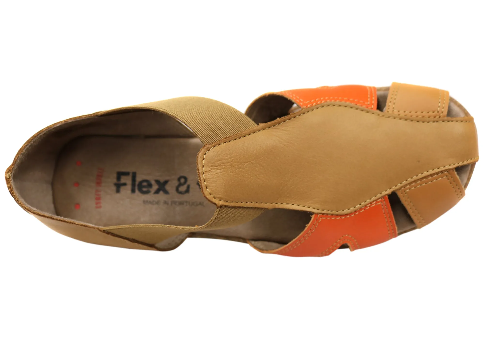 Flex & Go Skyler Womens Comfort Leather Sandals Shoes Made In Portugal