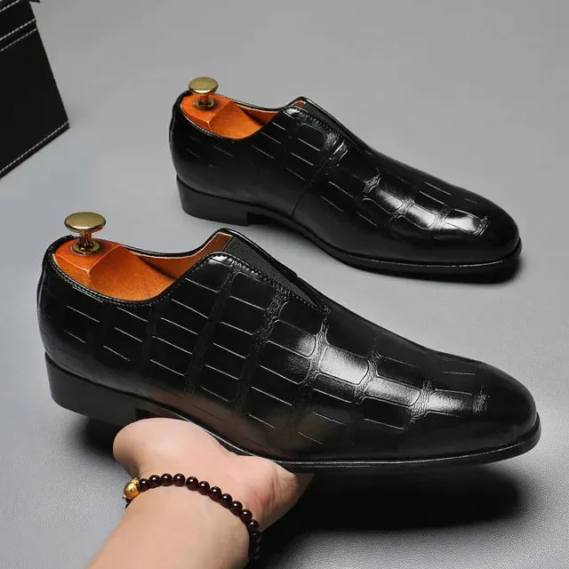 Formal Crocodile Design Slip-On Shoes