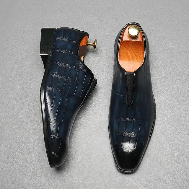 Formal Crocodile Design Slip-On Shoes