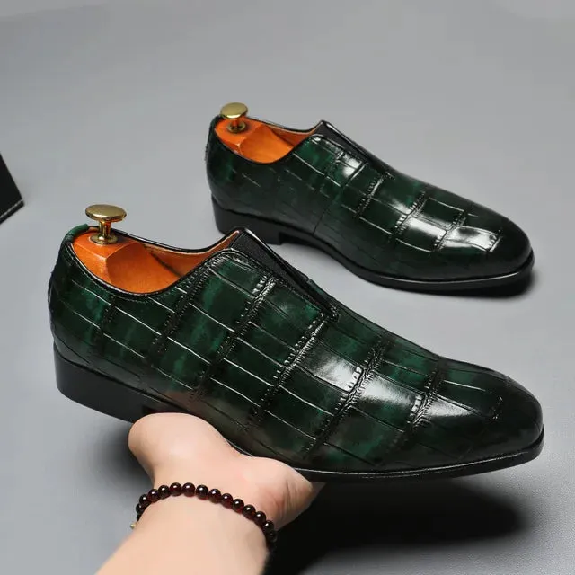 Formal Crocodile Design Slip-On Shoes