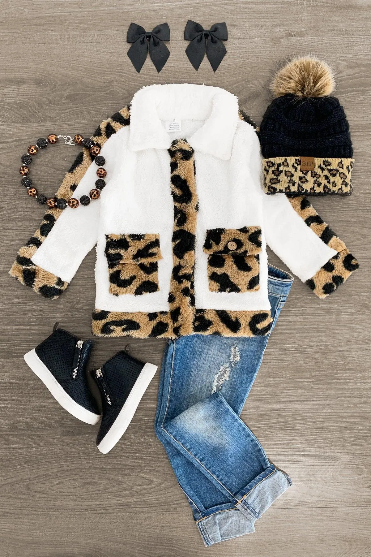 Fuzzy Cheetah Button Up Jacket