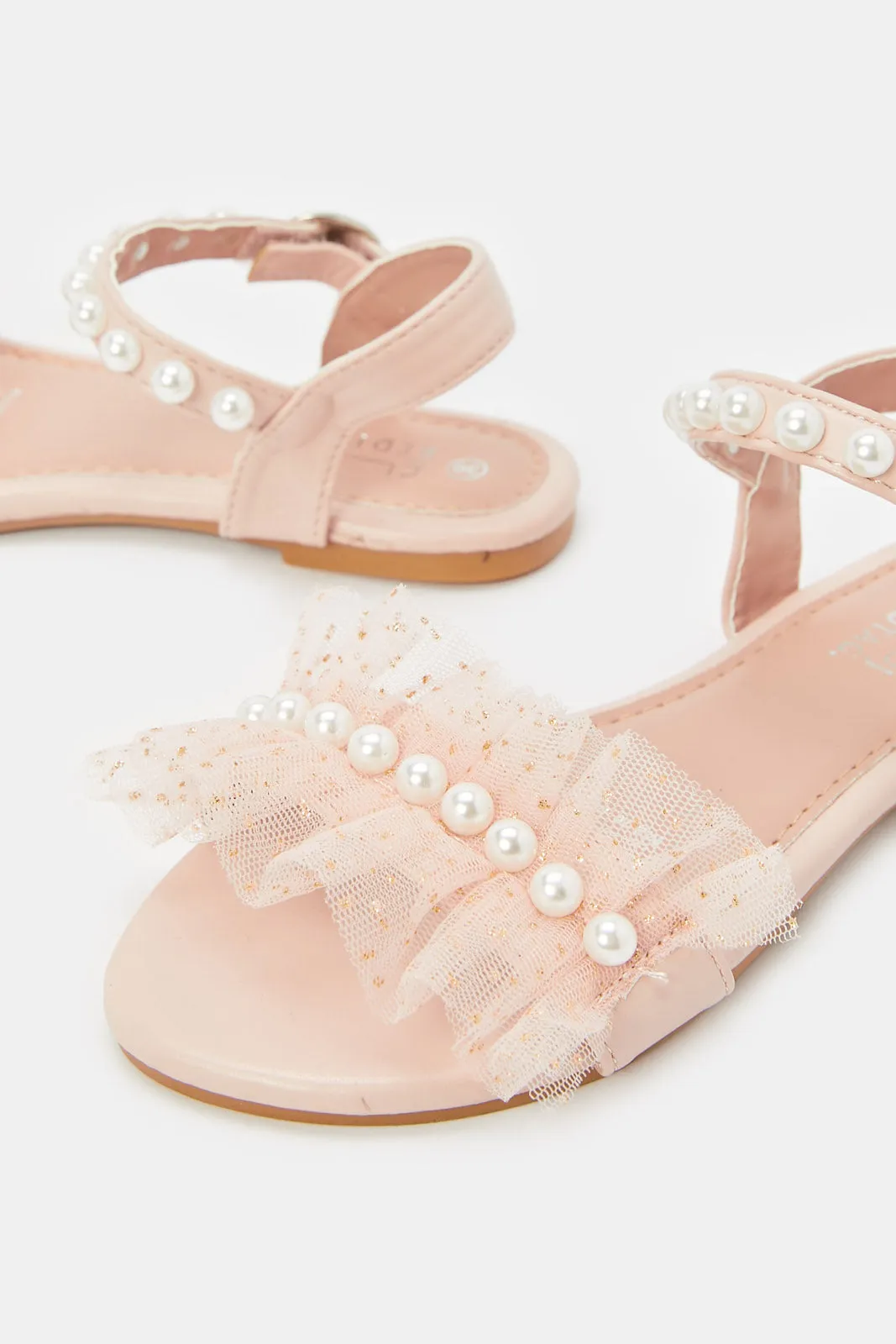 Girls Pink Pearls Sandal