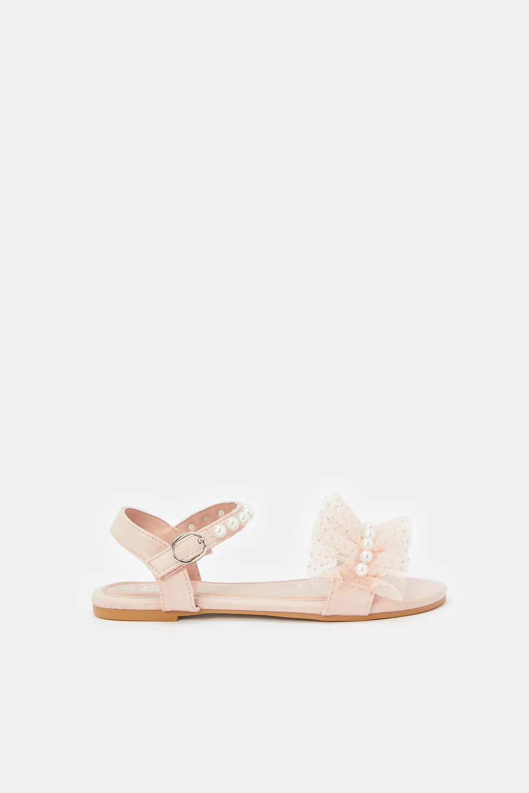 Girls Pink Pearls Sandal