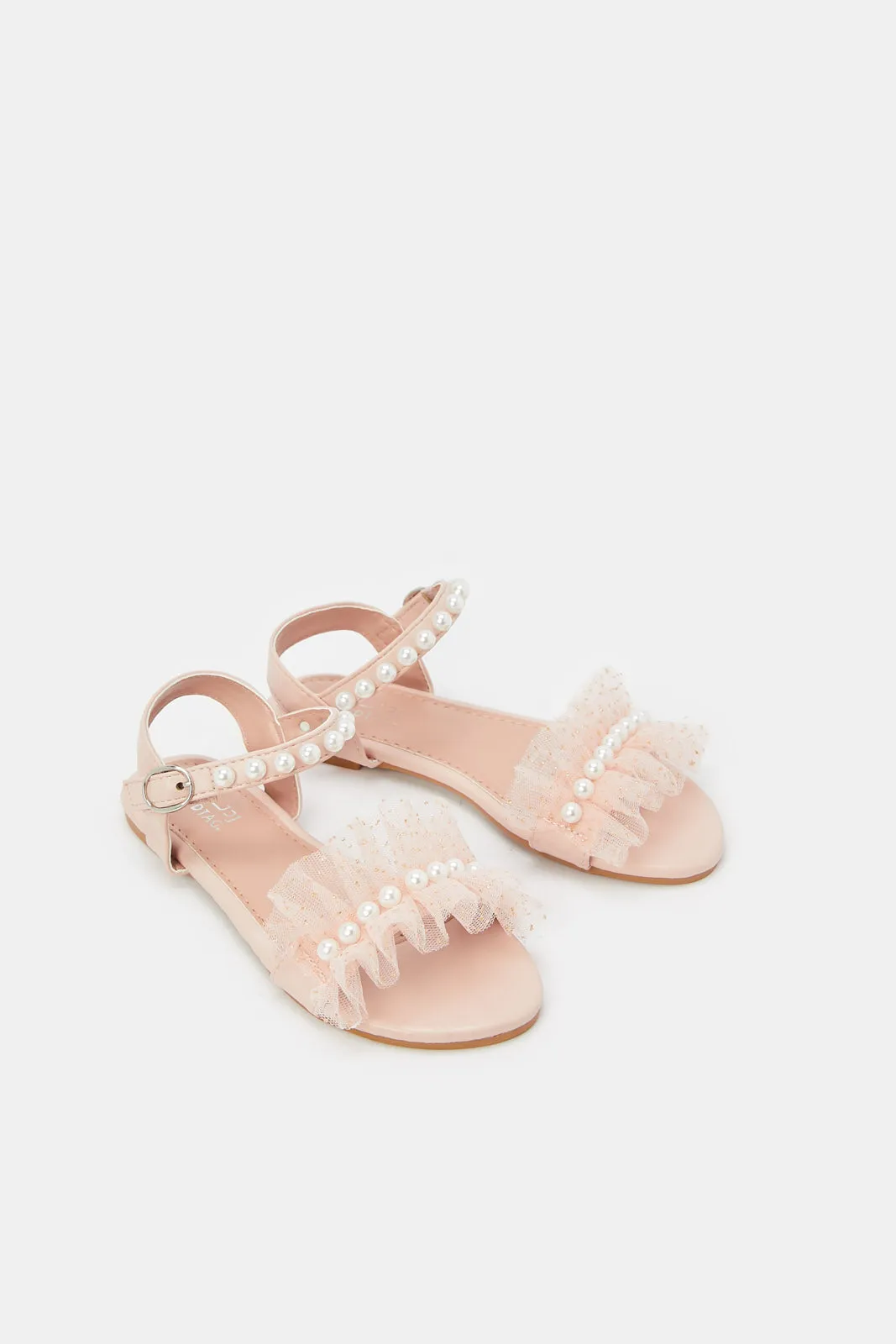 Girls Pink Pearls Sandal