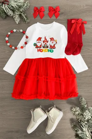 Gnome "Ho Ho Ho" Tutu Dress