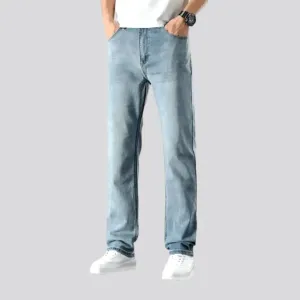 High-waist straight jeans
 for men