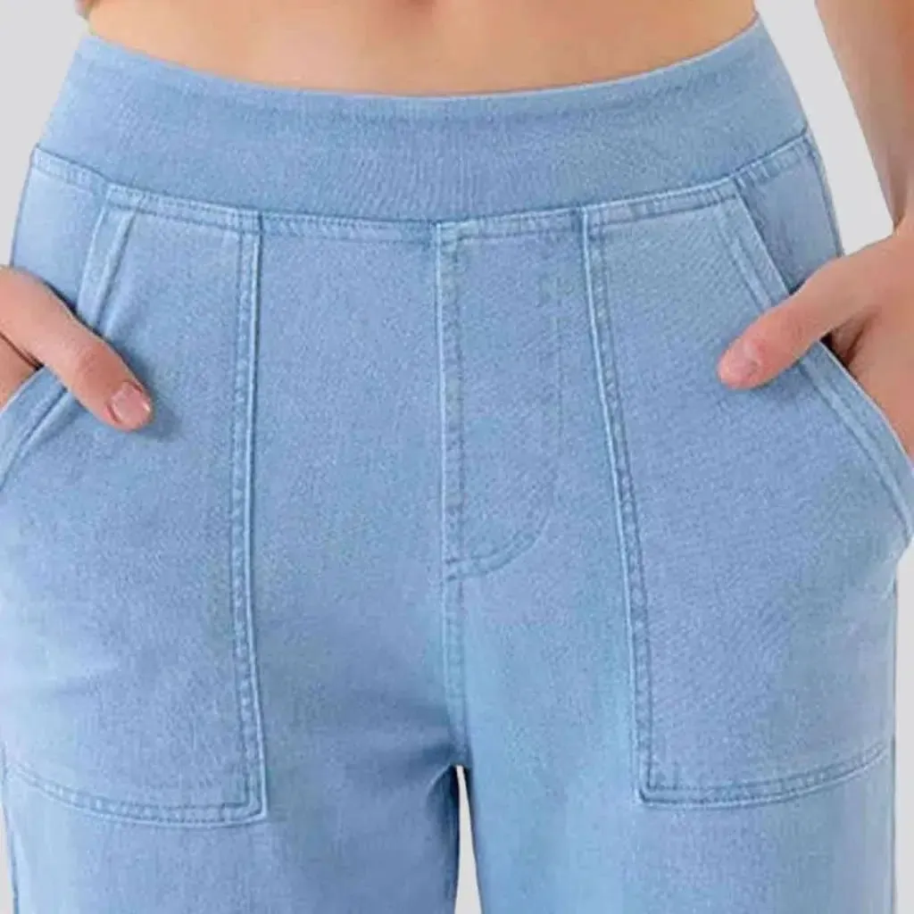 High-waist women's cargo jeans