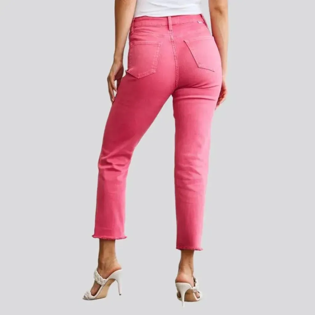 High-waist women's slim jeans