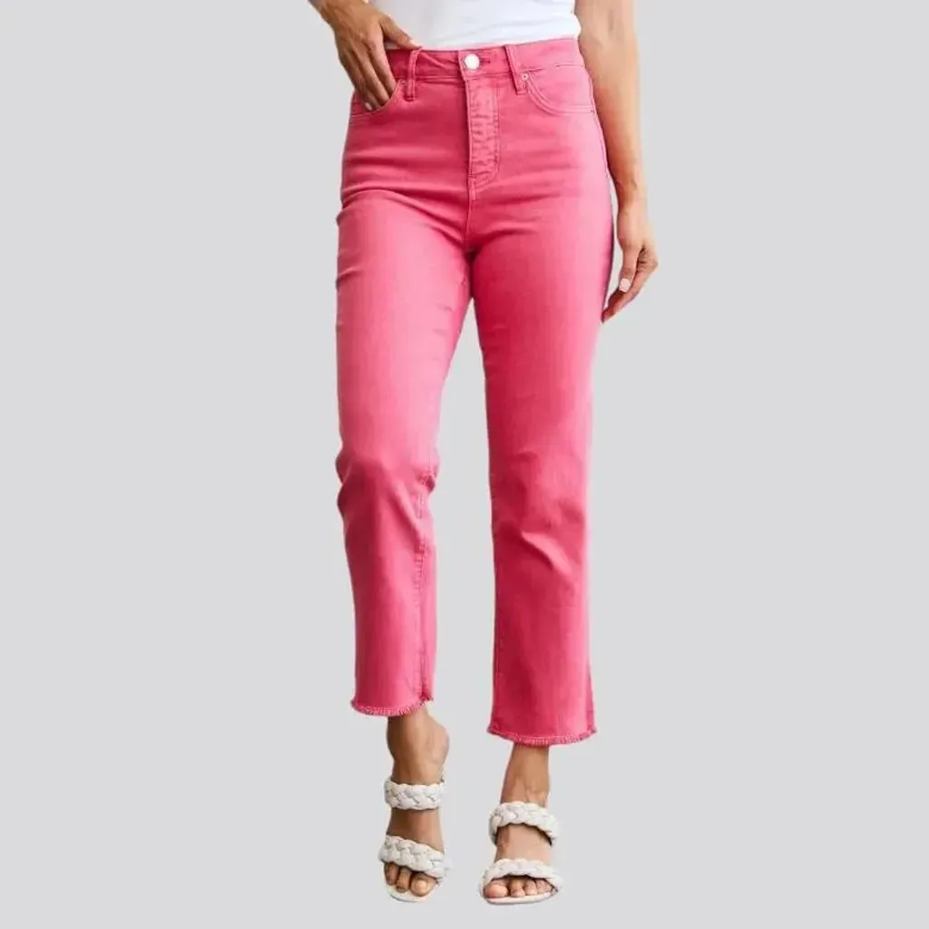 High-waist women's slim jeans