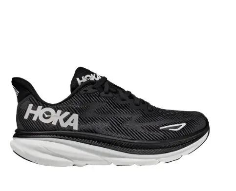 Hoka Womens Trainer Clifton 9 Wide Black White