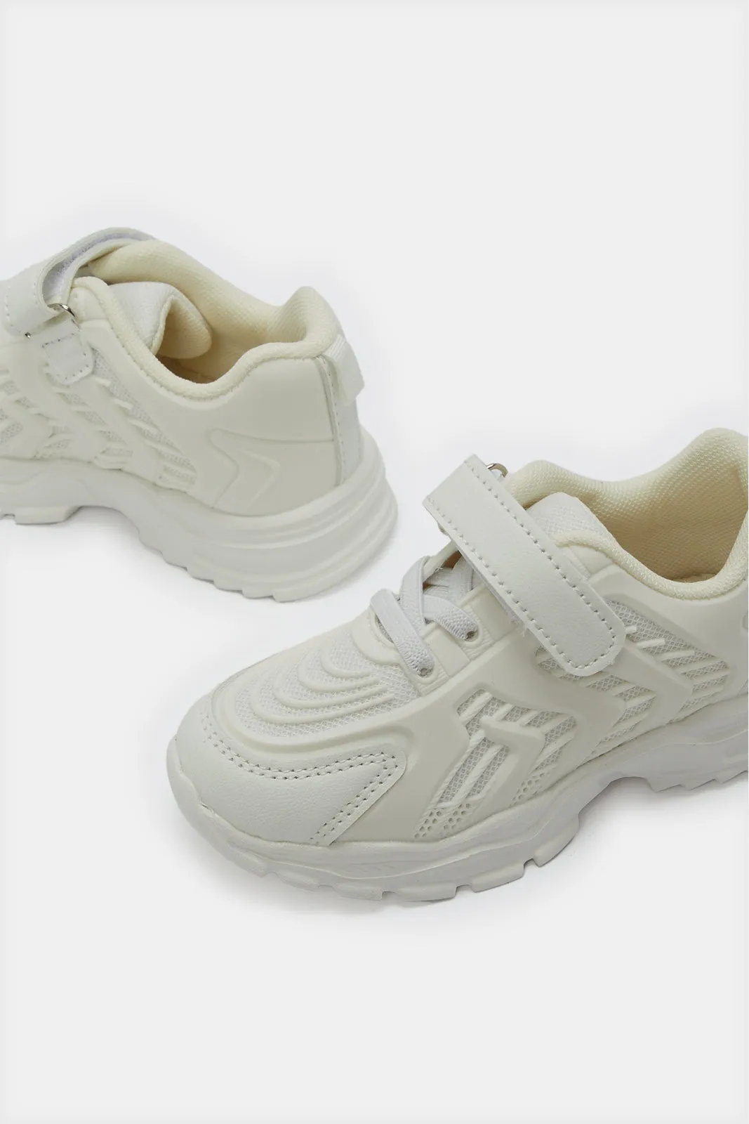 Infant Boys White Velcro Strap Trainer