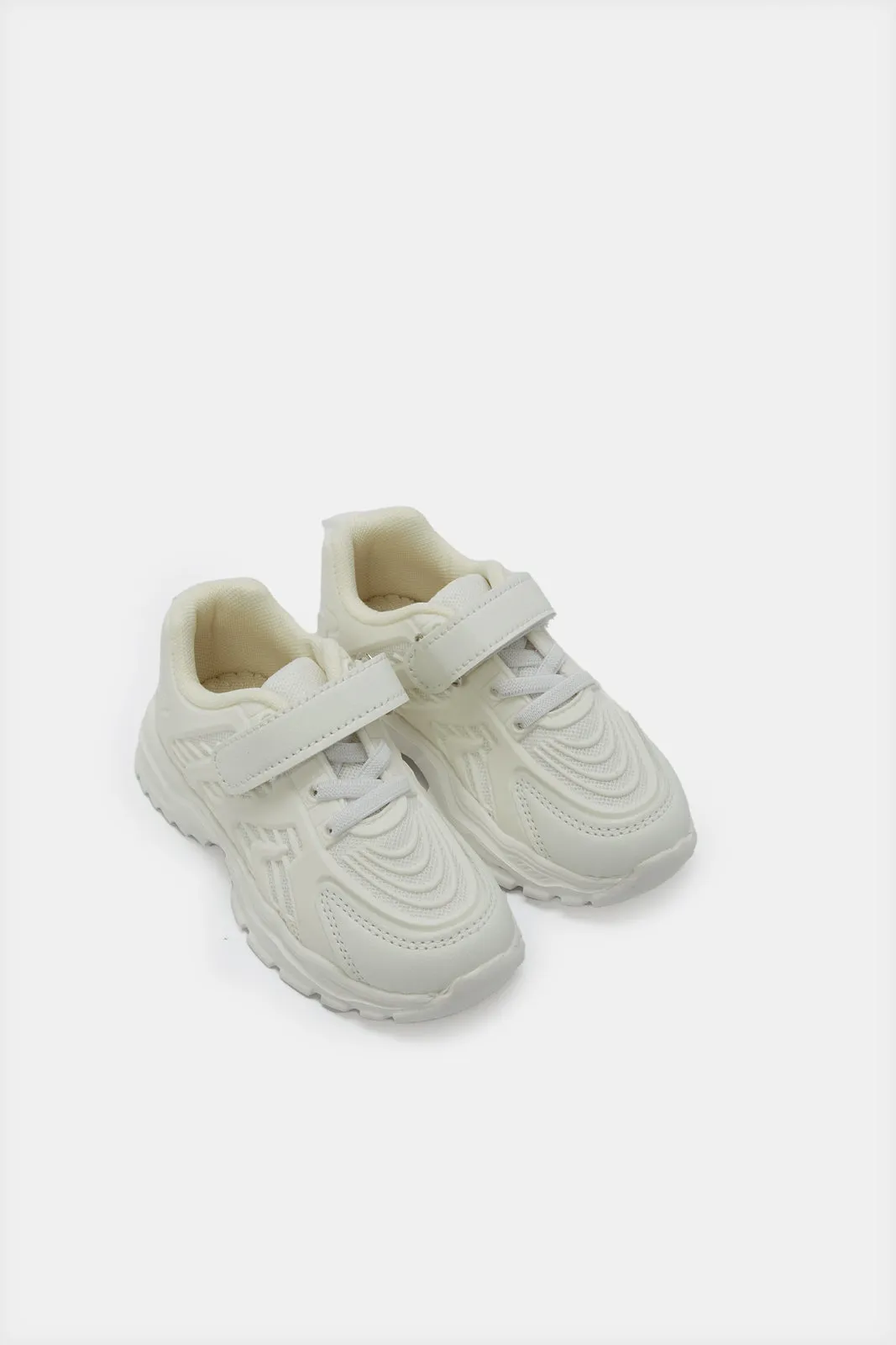 Infant Boys White Velcro Strap Trainer